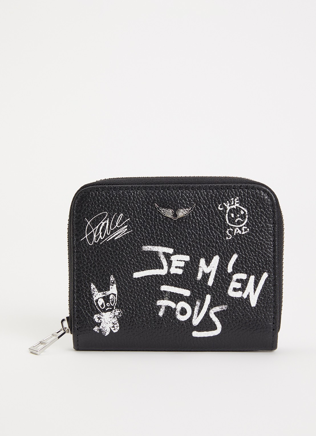 Zadig&Voltaire Mini Arty portemonnee van leer - voorkant zwart