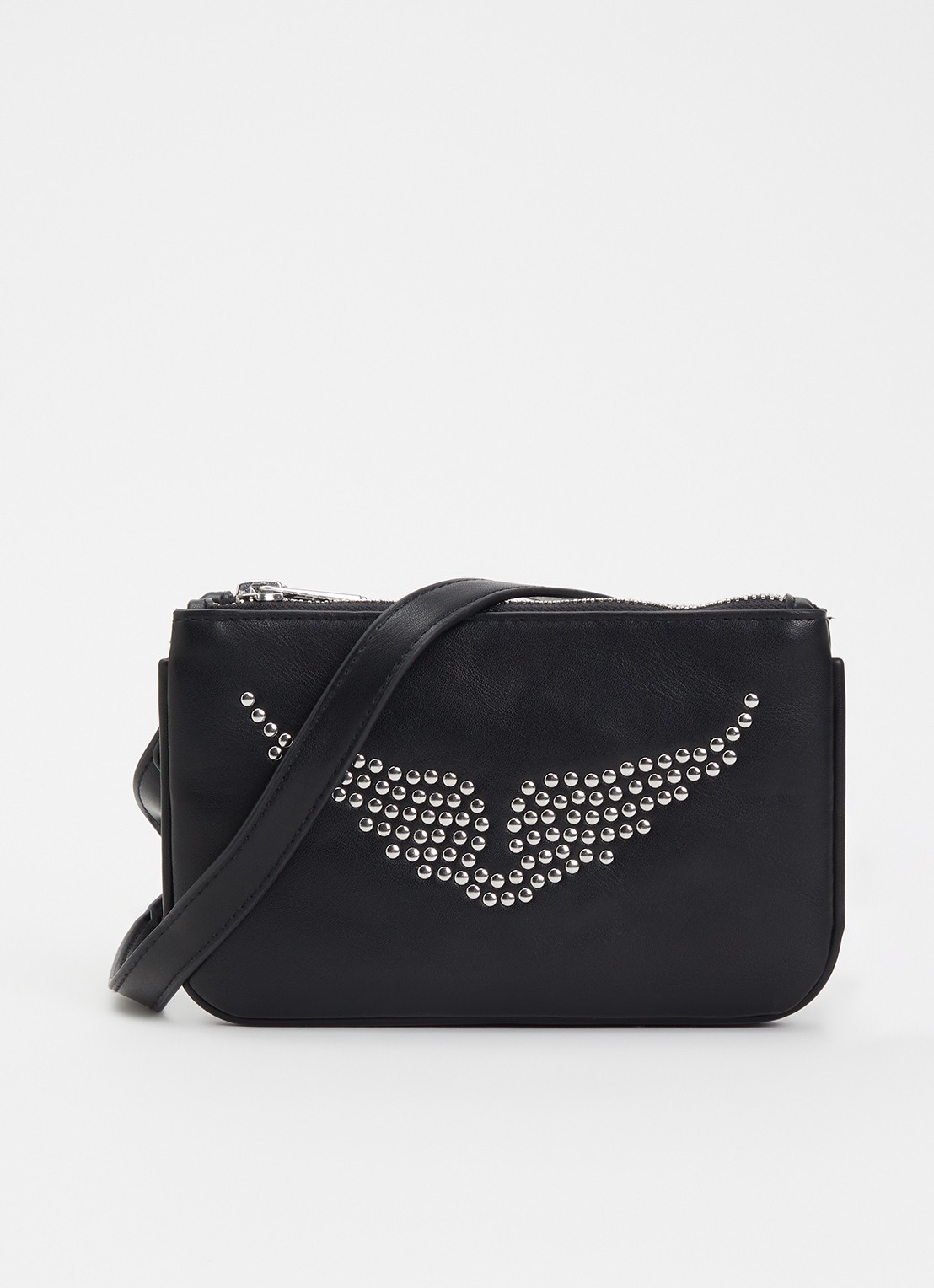 Zadig&Voltaire Mini crossbodytas met studs - voorkant zwart
