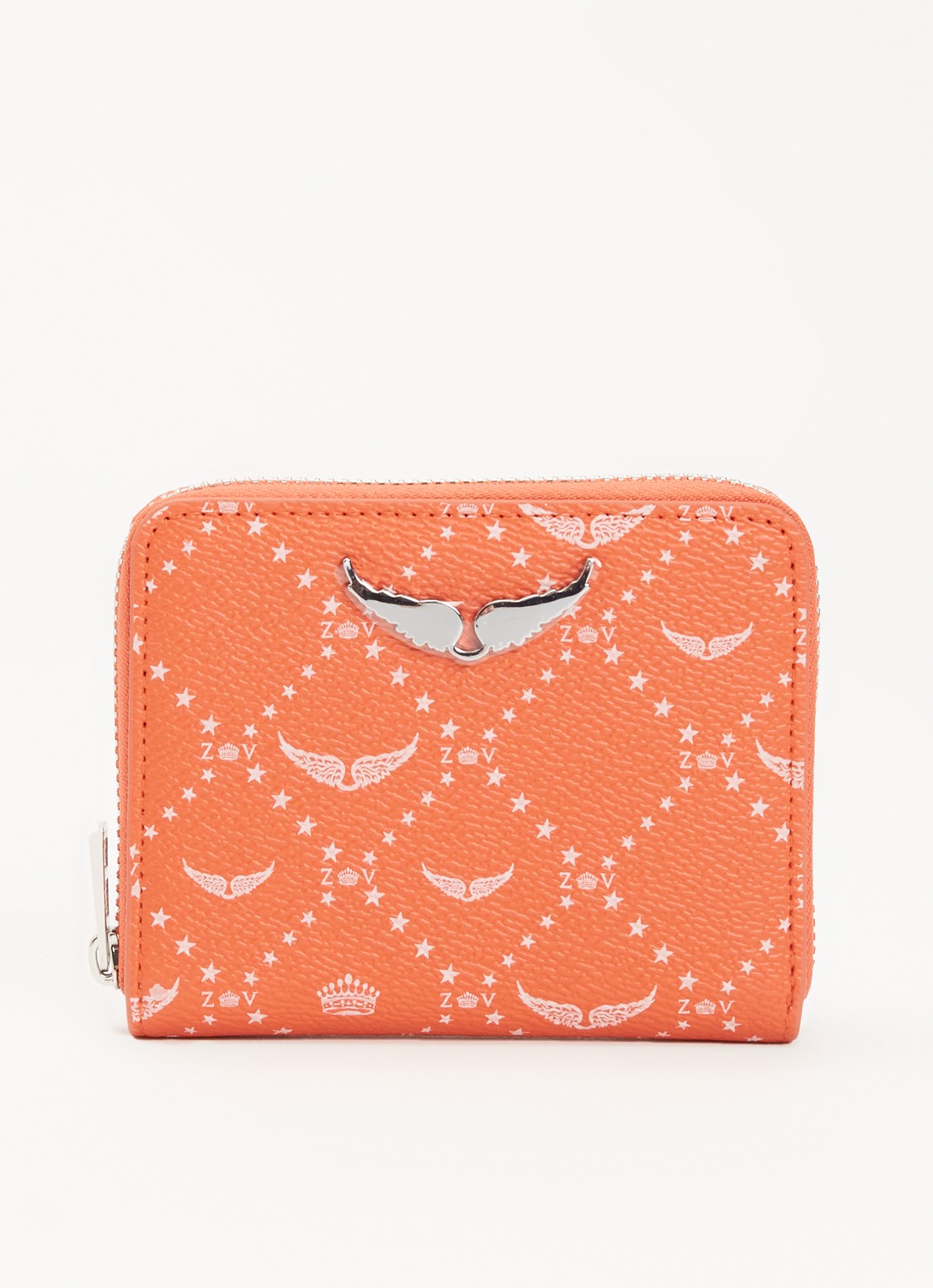 Zadig&Voltaire Mini portemonnee met logoprint - voorkant oranje