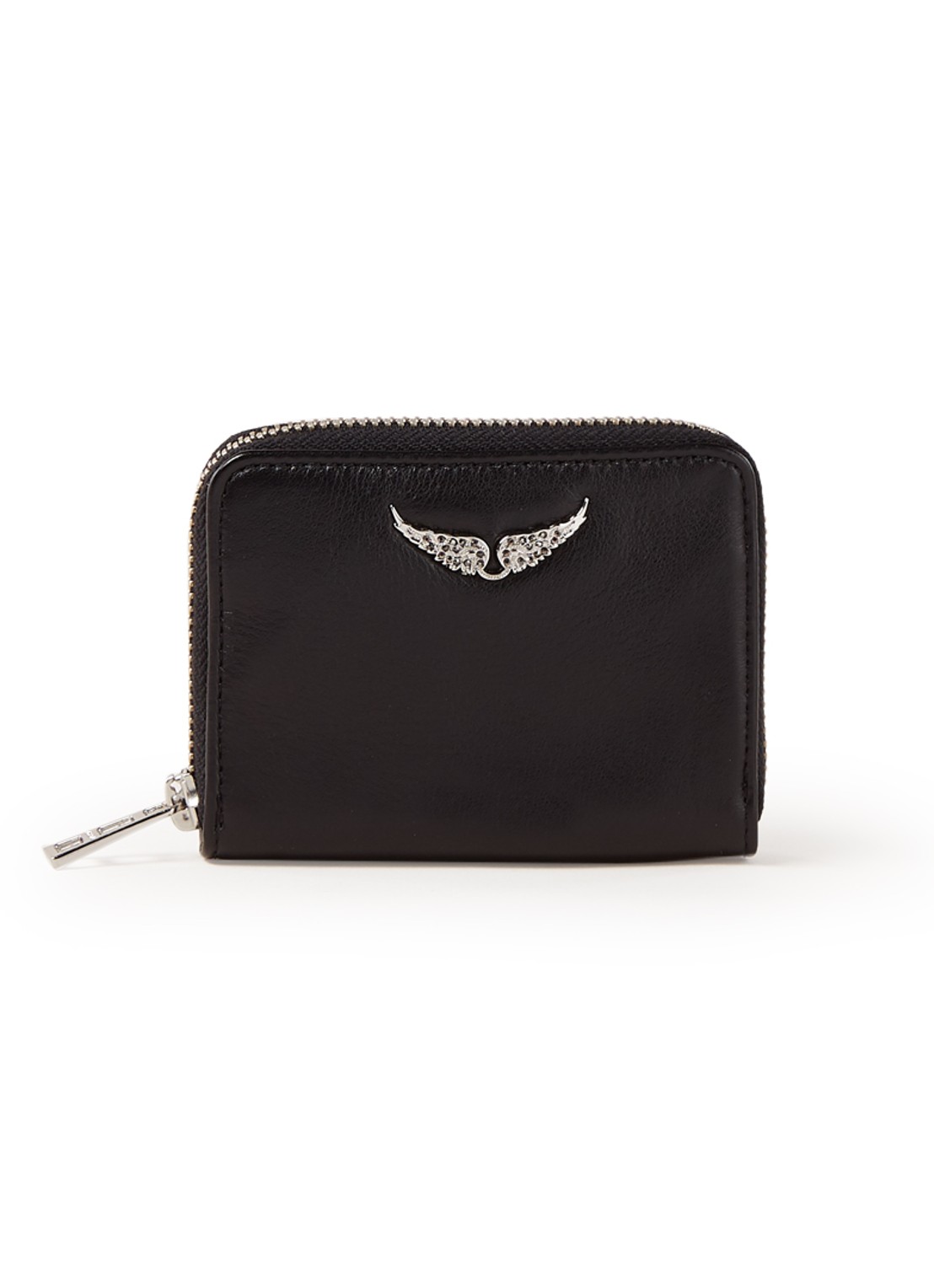 Zadig&Voltaire Mini portemonnee van leer  - voorkant 3 zwart