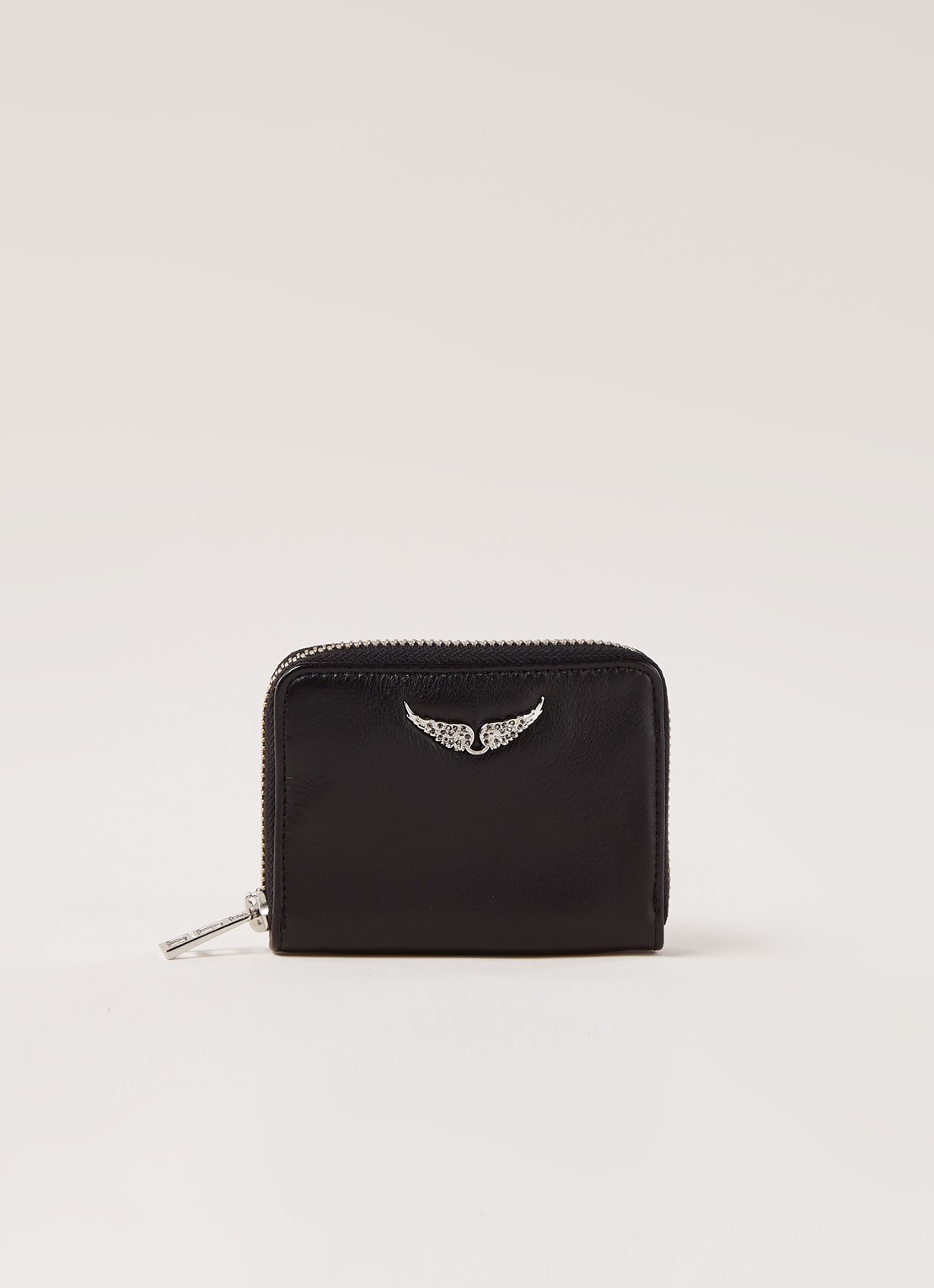 Zadig&Voltaire Mini portemonnee van leer  - voorkant 4 zwart