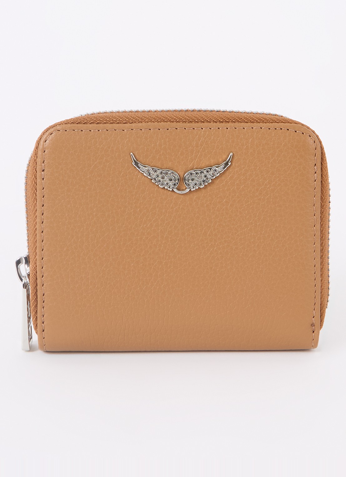 Zadig&Voltaire Mini portemonnee van leer - voorkant roestbruin
