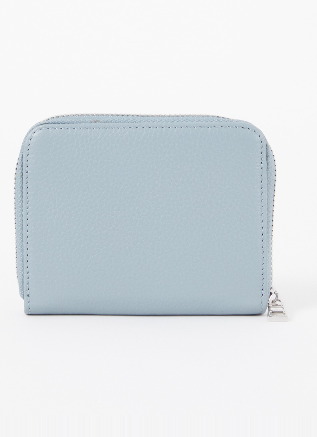 Zadig&Voltaire Mini portemonnee van leer - achterkant 3 blauwgrijs