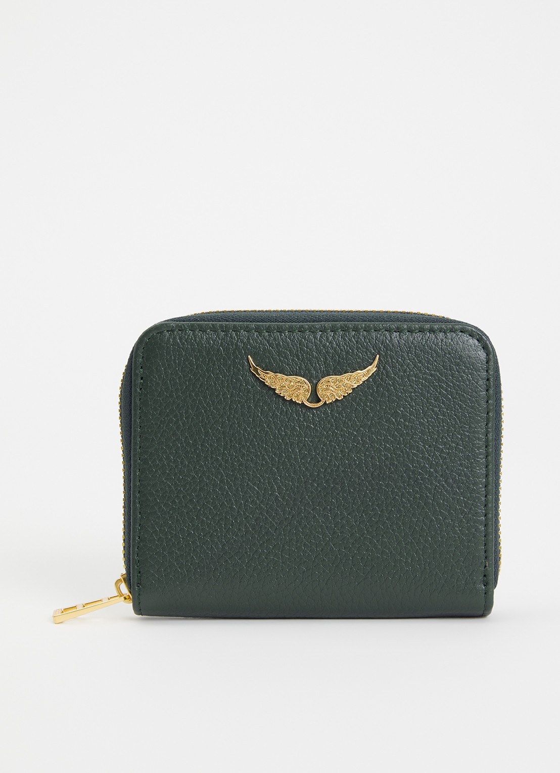 Zadig&Voltaire Mini portemonnee van leer - voorkant 2 groen