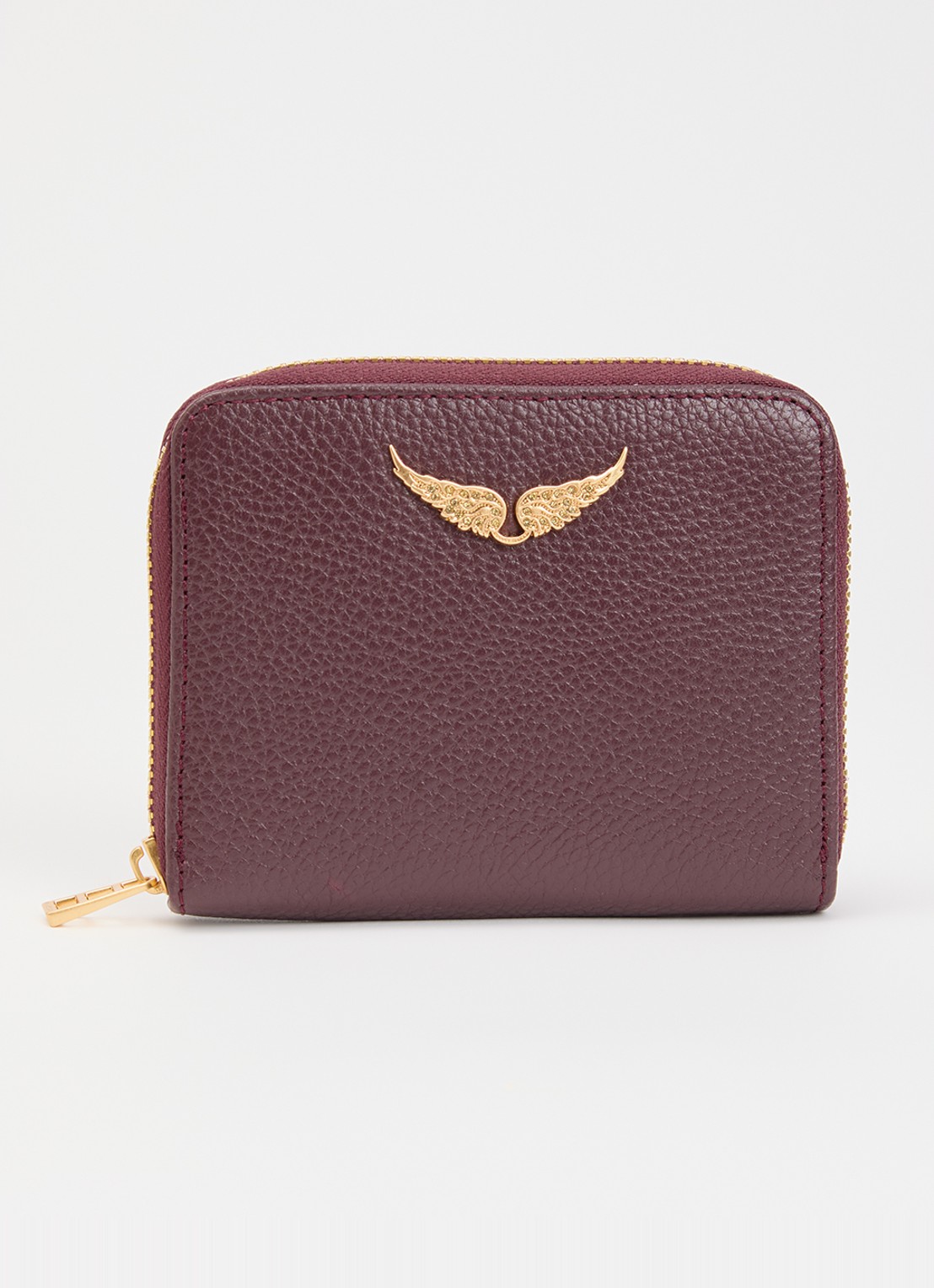 Zadig&Voltaire Mini portemonnee van leer - voorkant paars