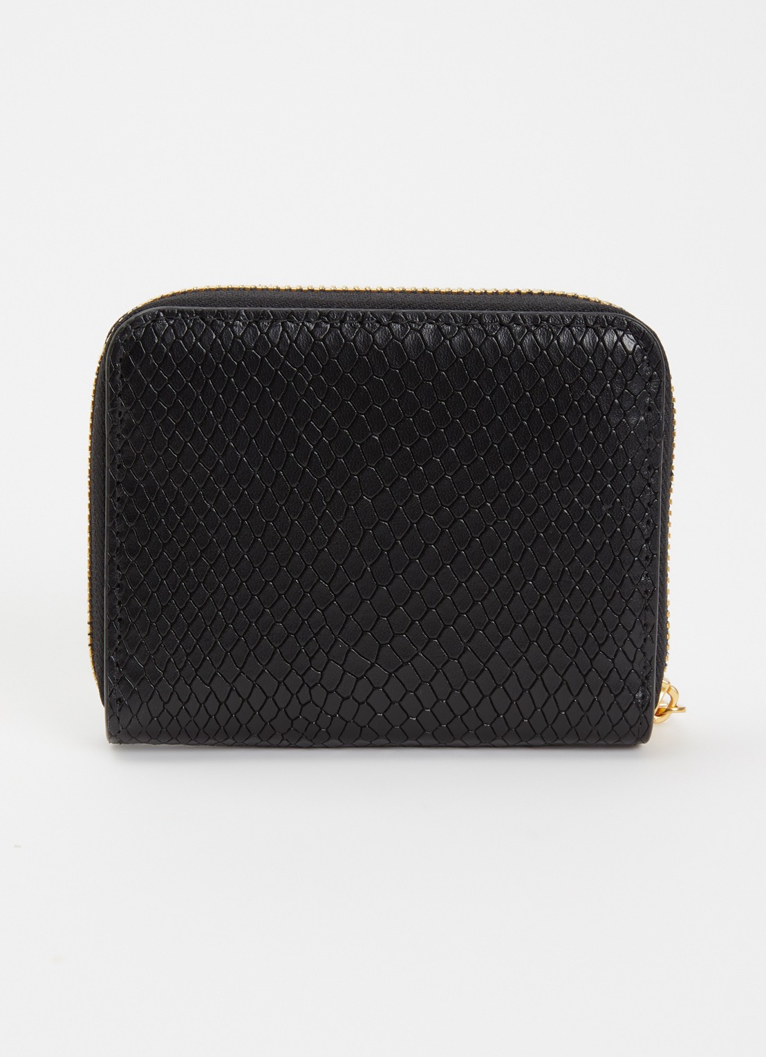 Zadig&Voltaire Mini Soft portemonnee van leer met slangenstructuur - achterkant zwart