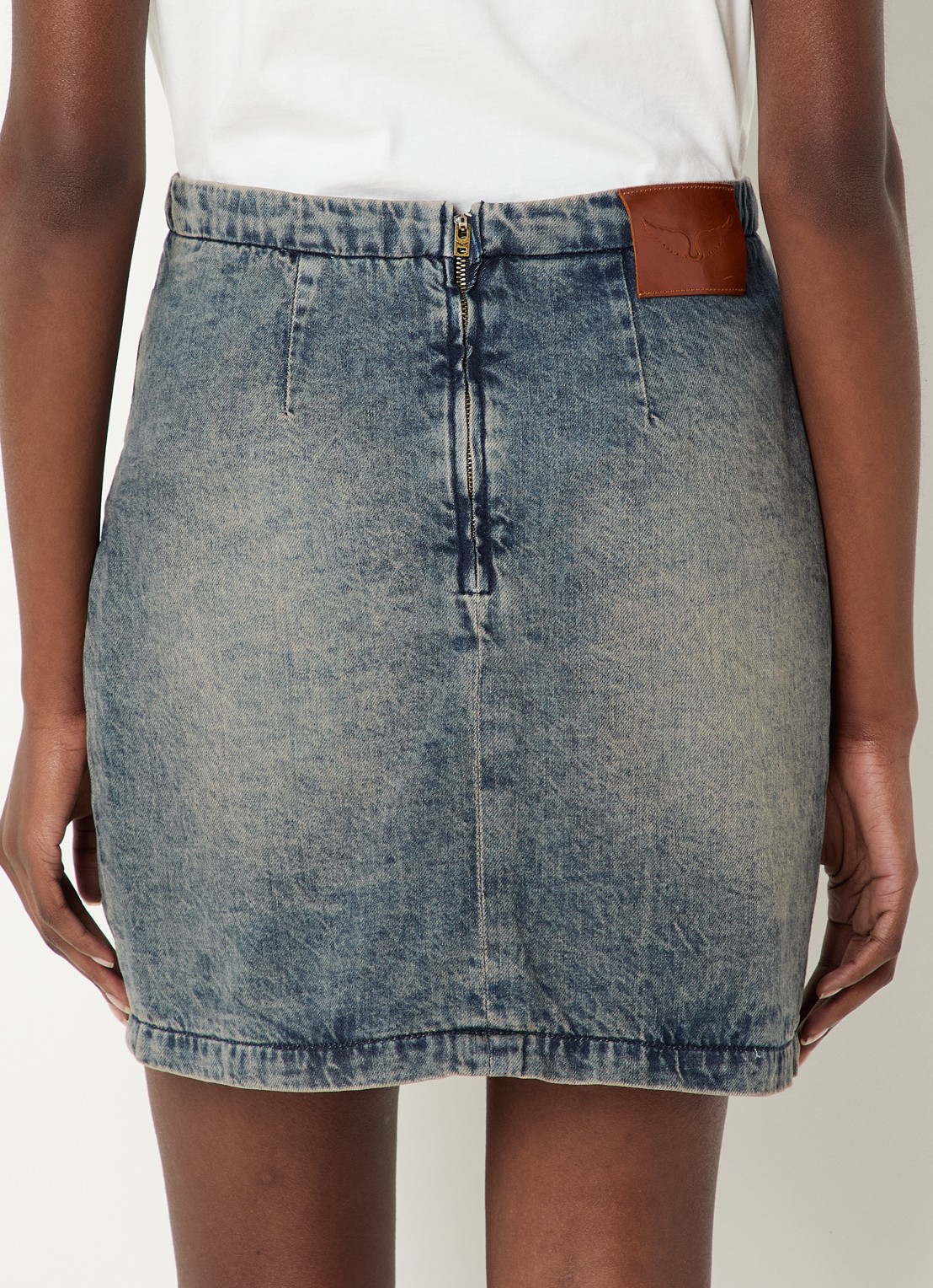 Zadig&Voltaire Mini spijkerrok met assymetrische zoom - achterkant 3 indigo