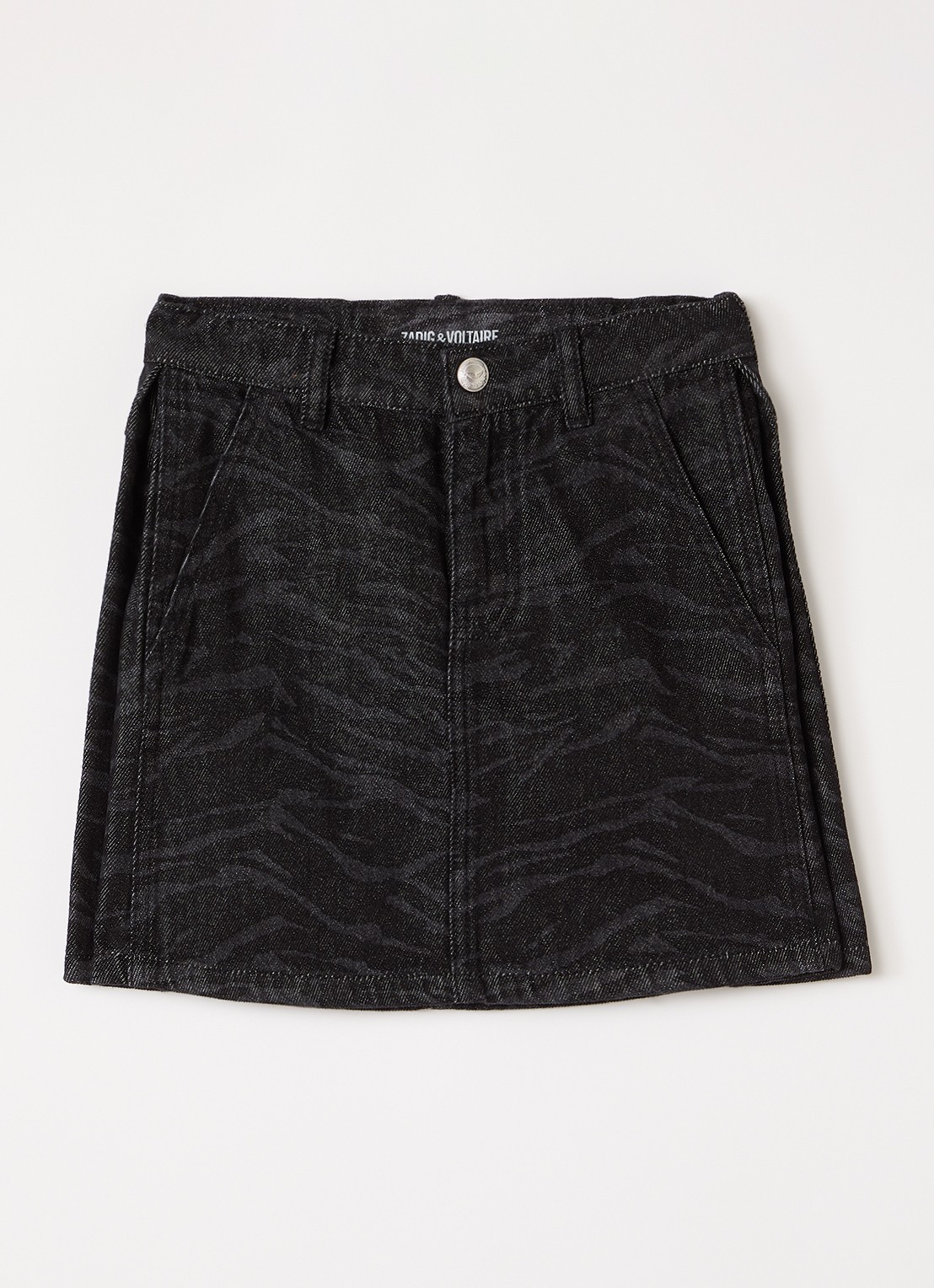 Zadig&Voltaire Mini spijkerrok met steekzakken - voorkant zwart