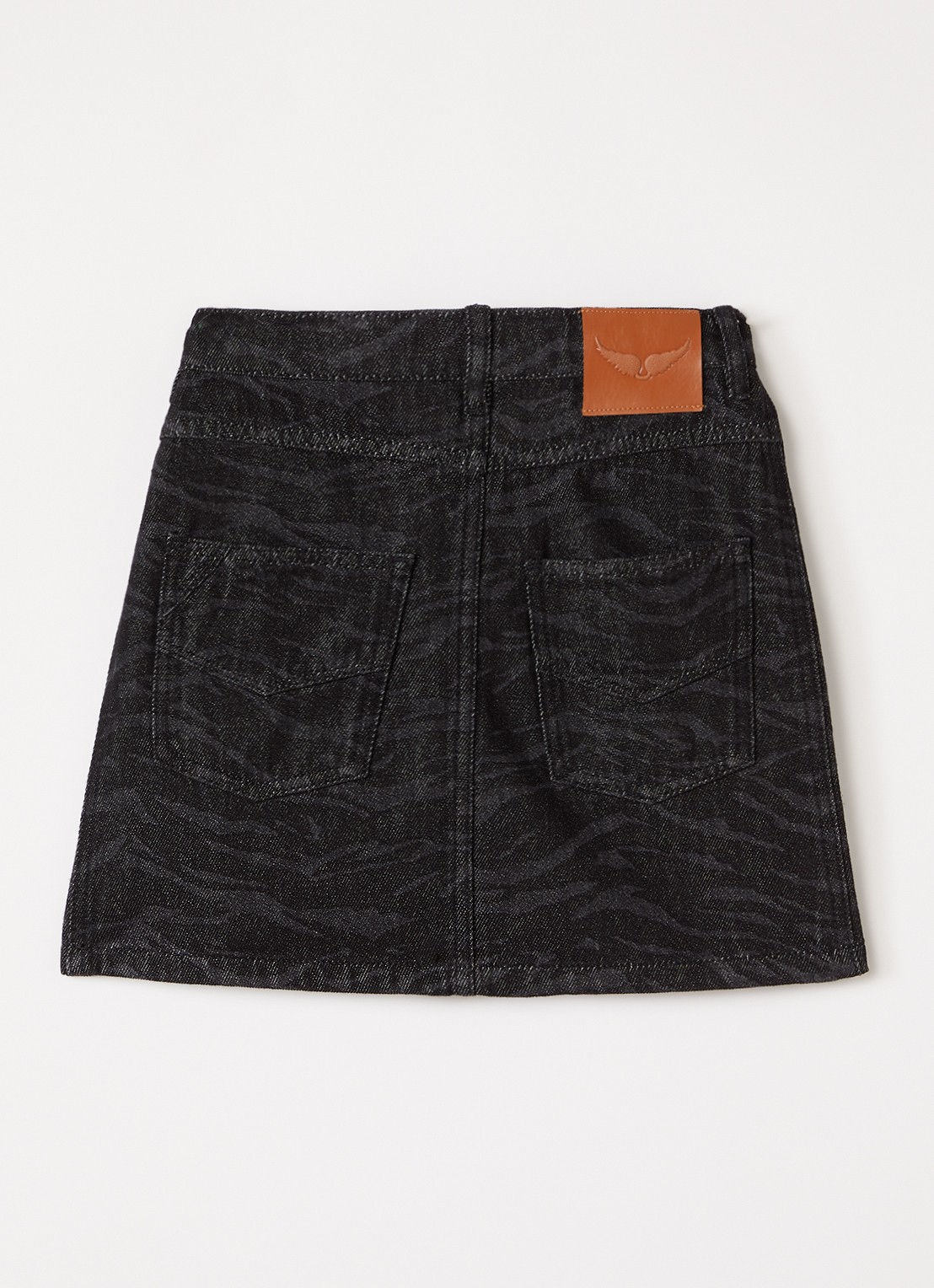 Zadig&Voltaire Mini spijkerrok met steekzakken - voorkant 2 zwart