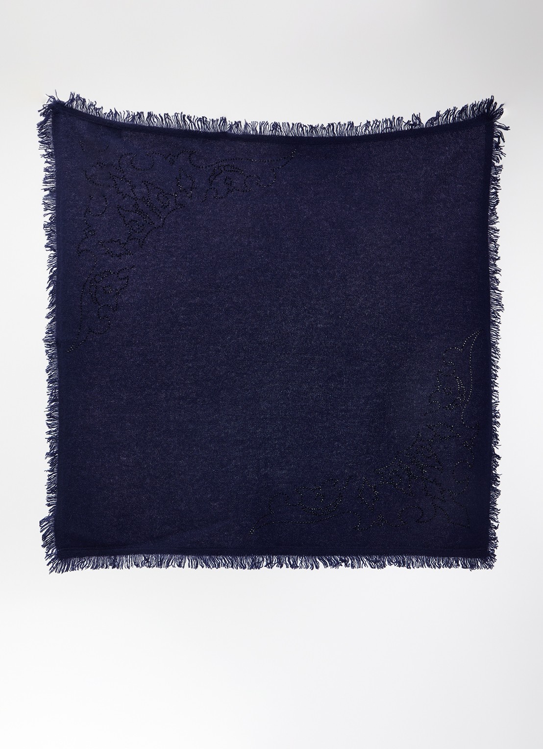 Zadig&Voltaire Mini Stevie sjaal van kasjmier met strass 90 x 90 cm - detail 2 donkerblauw
