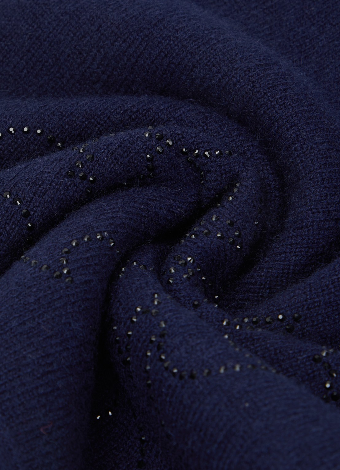 Zadig&Voltaire Mini Stevie sjaal van kasjmier met strass 90 x 90 cm - detail 3 donkerblauw