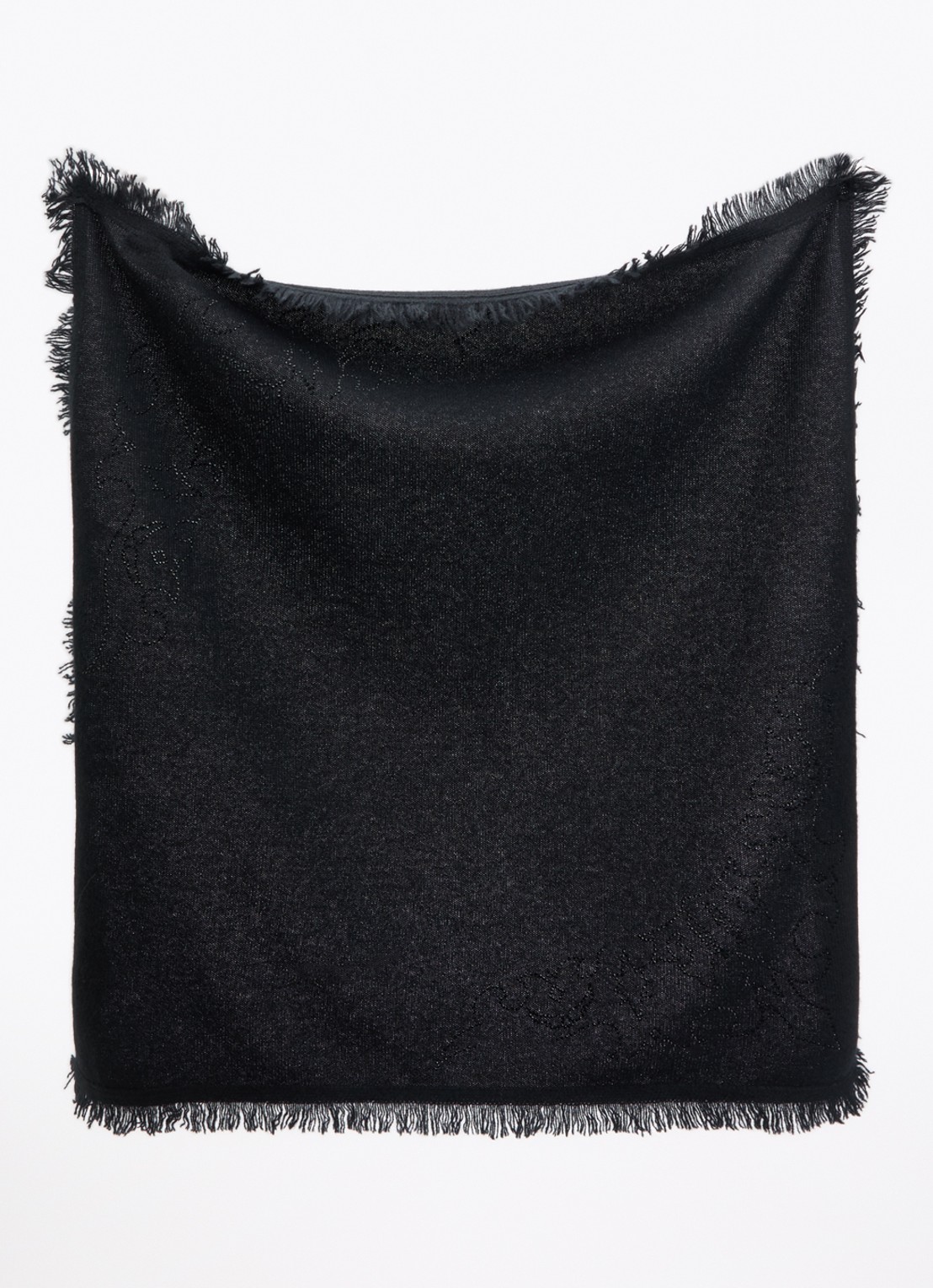 Zadig&Voltaire Mini Stevie sjaal van kasjmier met strass 90 x 90 cm - detail zwart