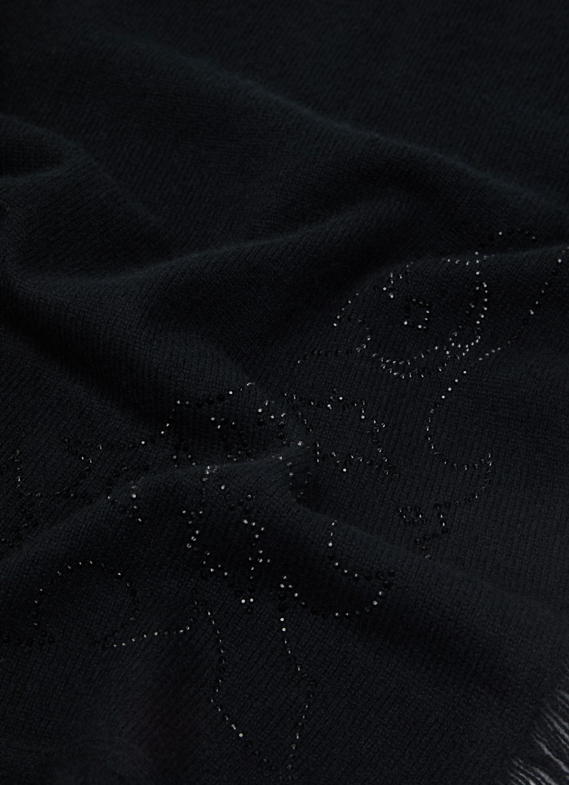 Zadig&Voltaire Mini Stevie sjaal van kasjmier met strass 90 x 90 cm - detail 2 zwart