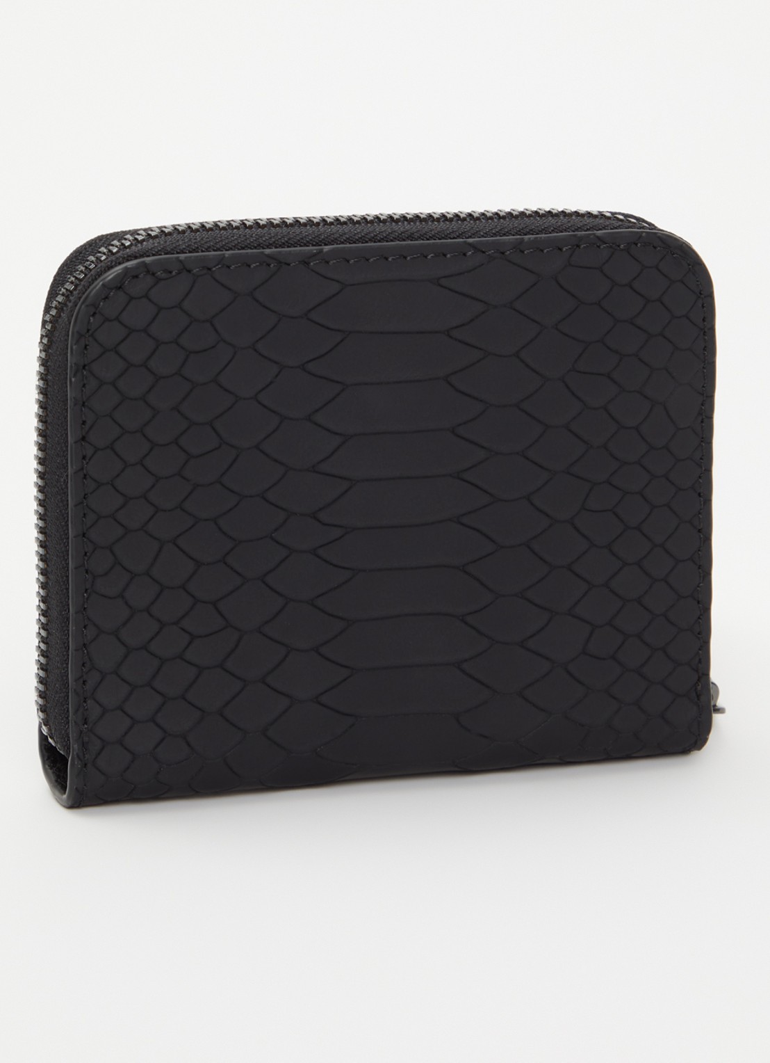 Zadig&Voltaire Mini ZV portemonnee van leer met crocostructuur - achterkant zwart