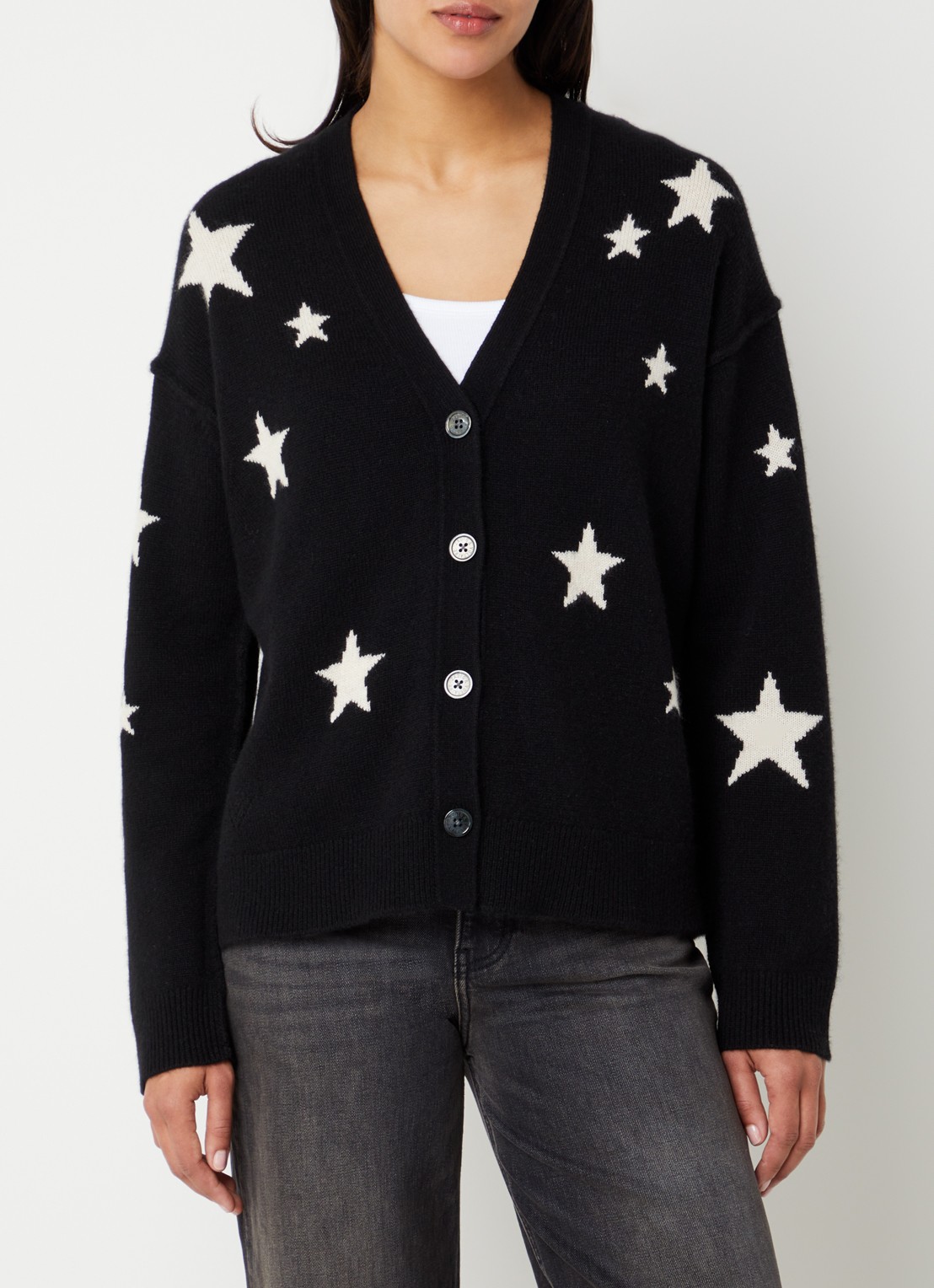 Zadig&Voltaire Mirkaz fijngebreid vest van kasjmier - detail 4 zwart