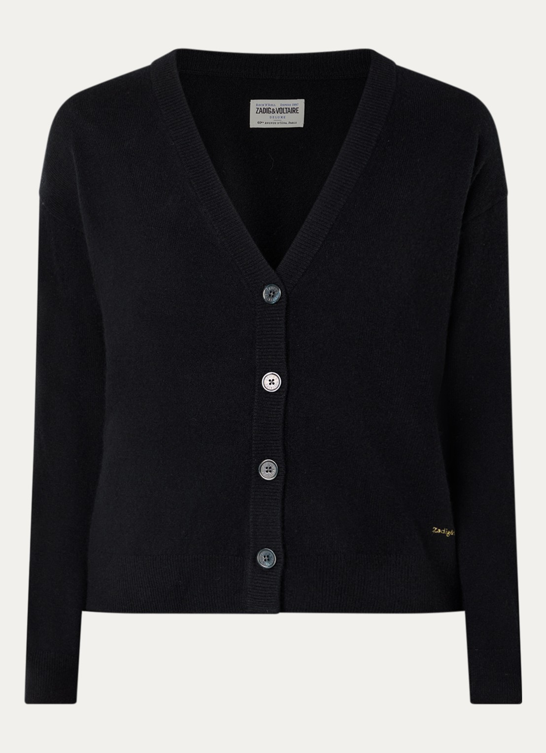 Zadig&Voltaire Mirkaz fijngebreid vest van kasjmier - voorkant 3 grijs