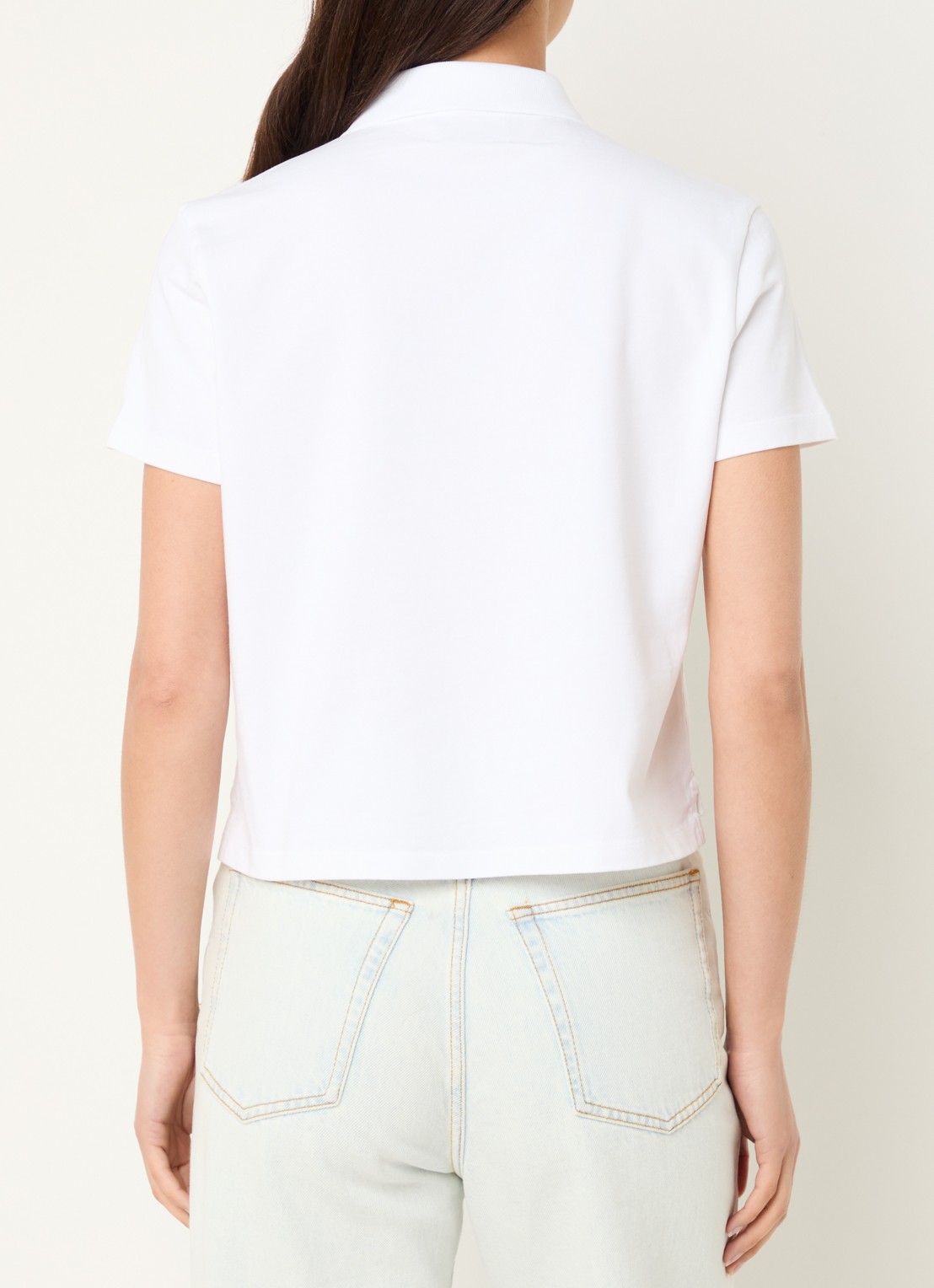 Zadig&Voltaire Mirta T-shirt met logoborduring en polokraag - achterkant wit