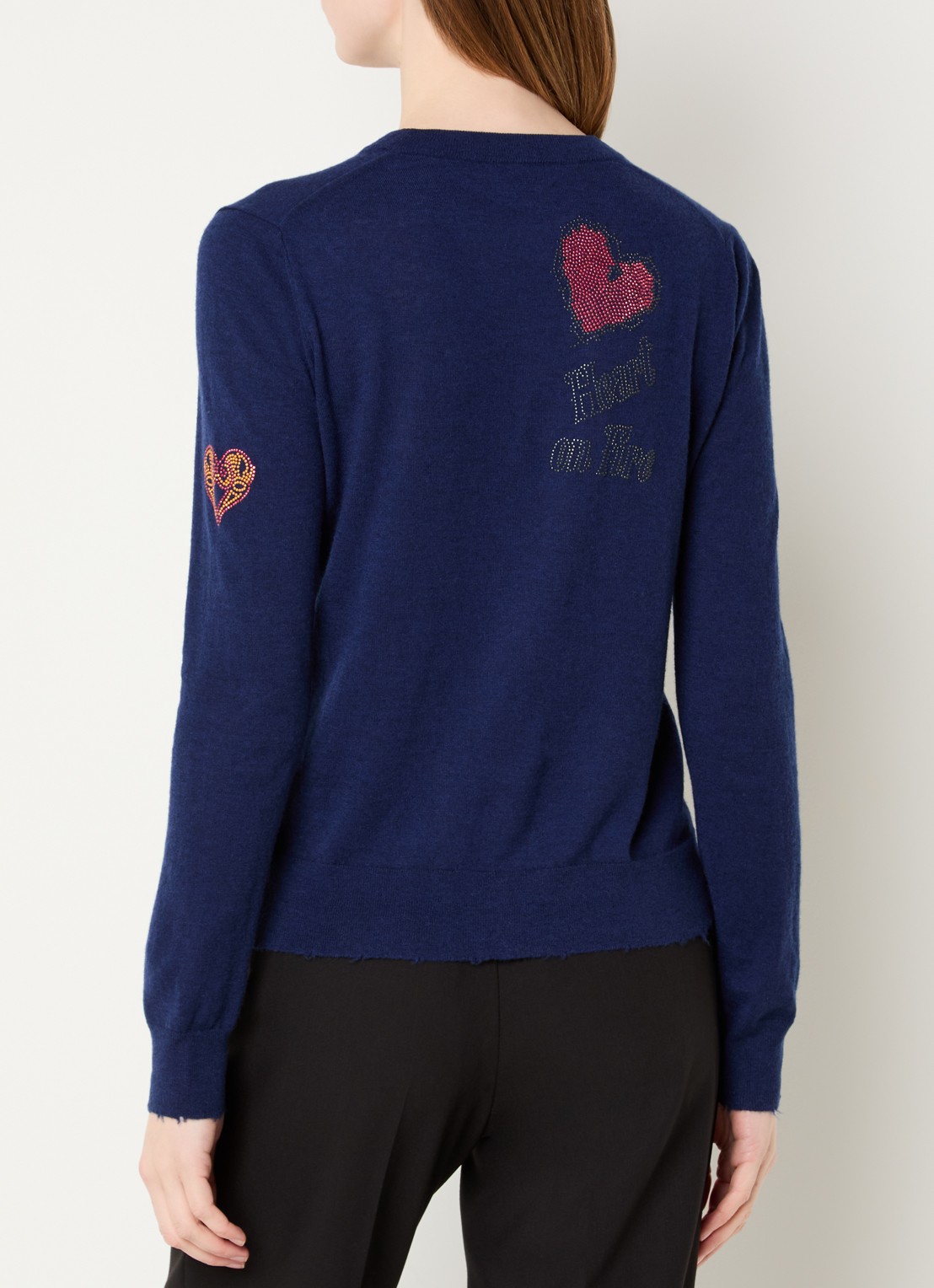 Zadig&Voltaire Miss fijngebreide pullover met strass - achterkant 4 donkerblauw