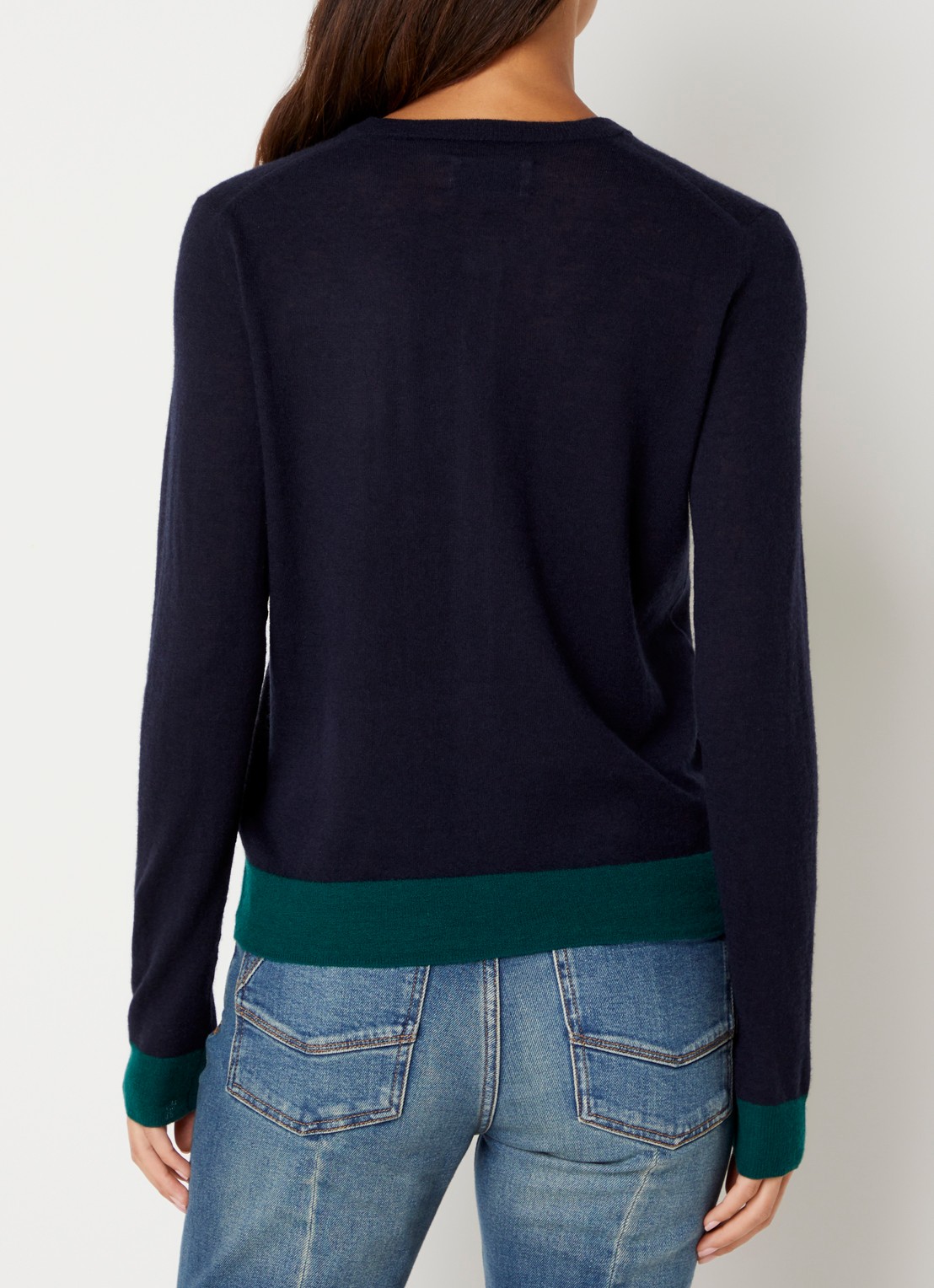 Zadig&Voltaire Missya fijngebreid vest van kasjmier met logo - achterkant zalmroze