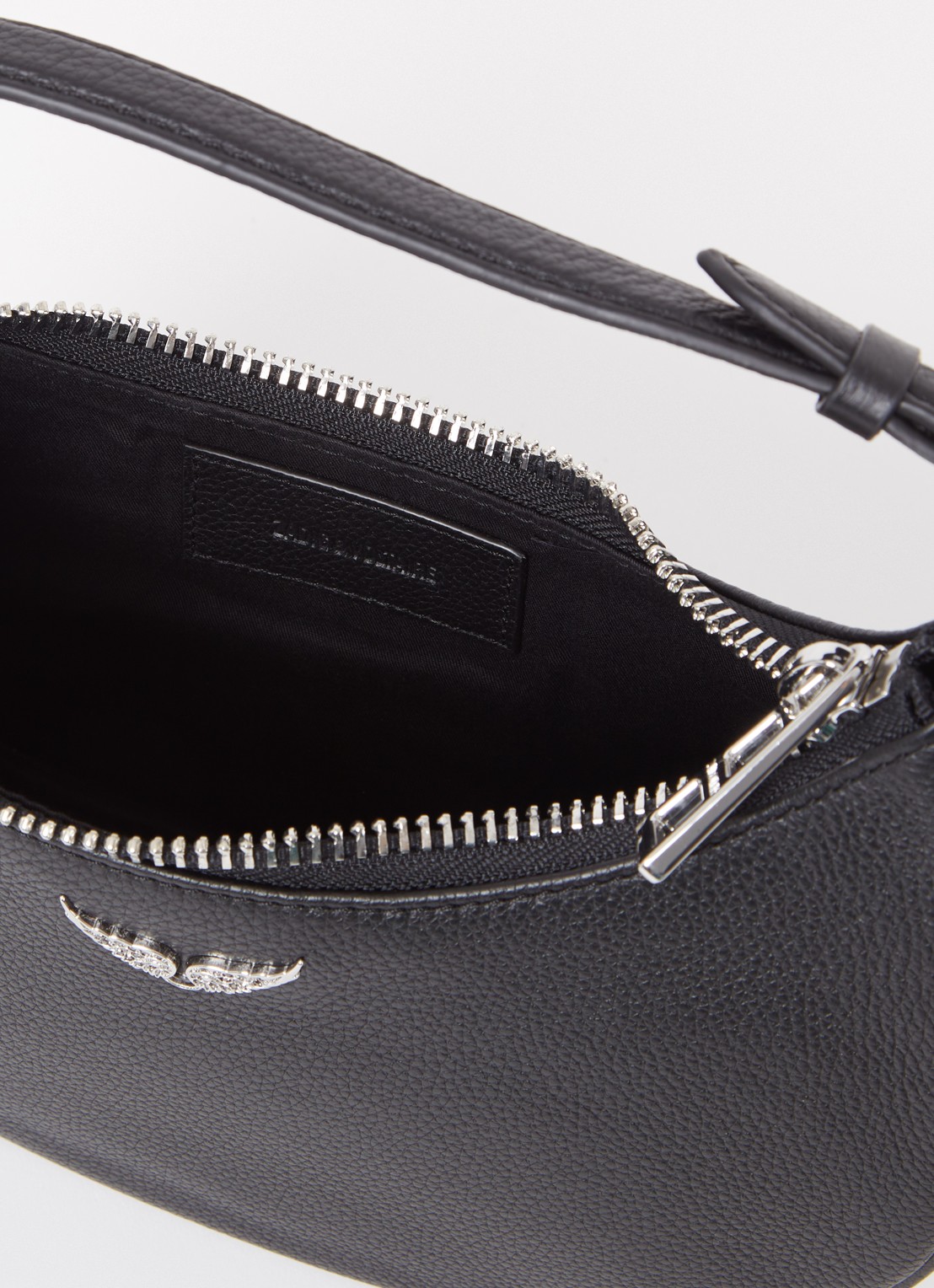 Zadig&Voltaire Moonrock schoudertas van leer - detail 3 zwart