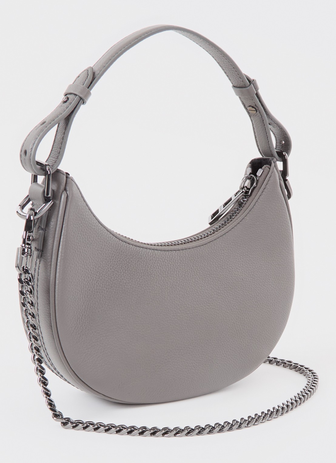 Zadig&Voltaire Moonrock schoudertas van leer - achterkant 3 grijs
