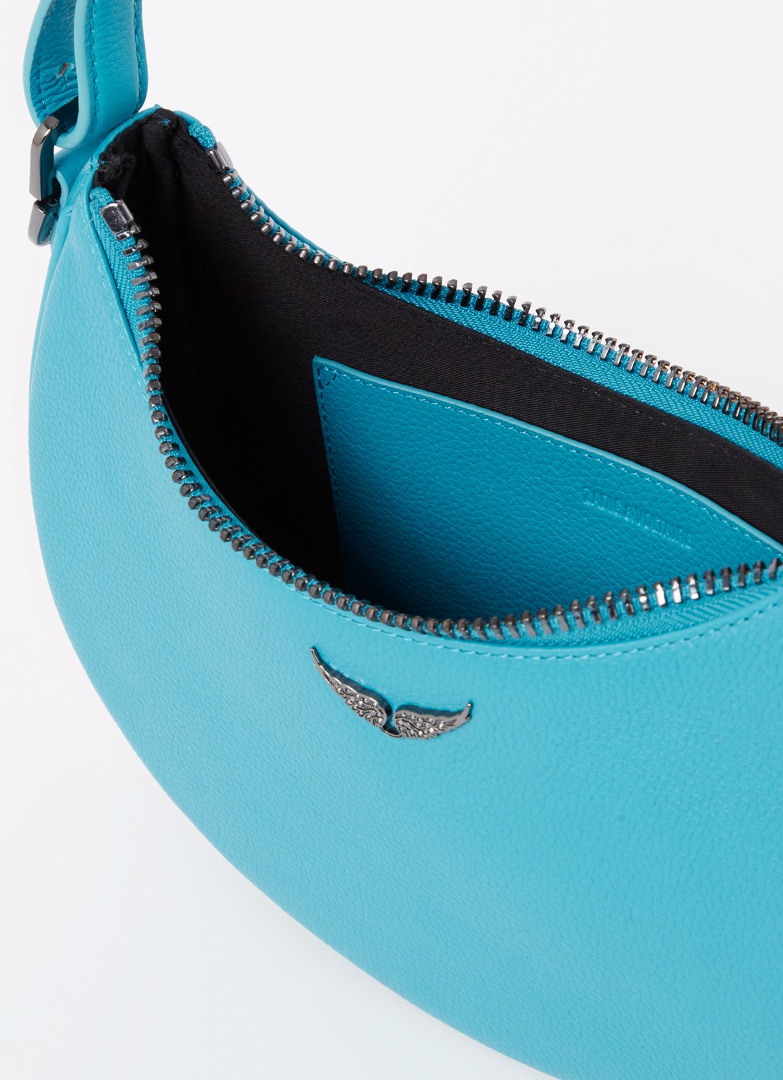 Zadig&Voltaire Moonrock schoudertas van leer - detail blauw
