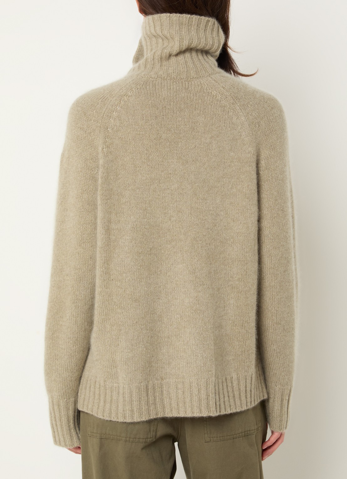 Zadig&Voltaire Mora grofgebreide trui van kasjmier - achterkant khaki