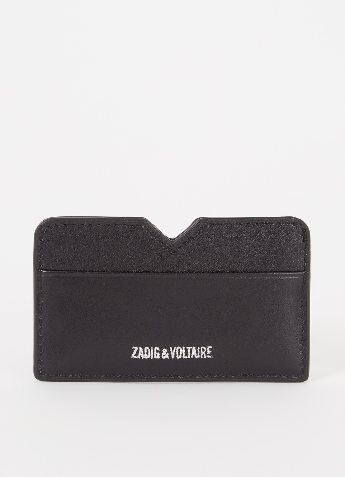 Zadig&Voltaire Multipass pasjeshouder van leer met logo - voorkant 2 zwart