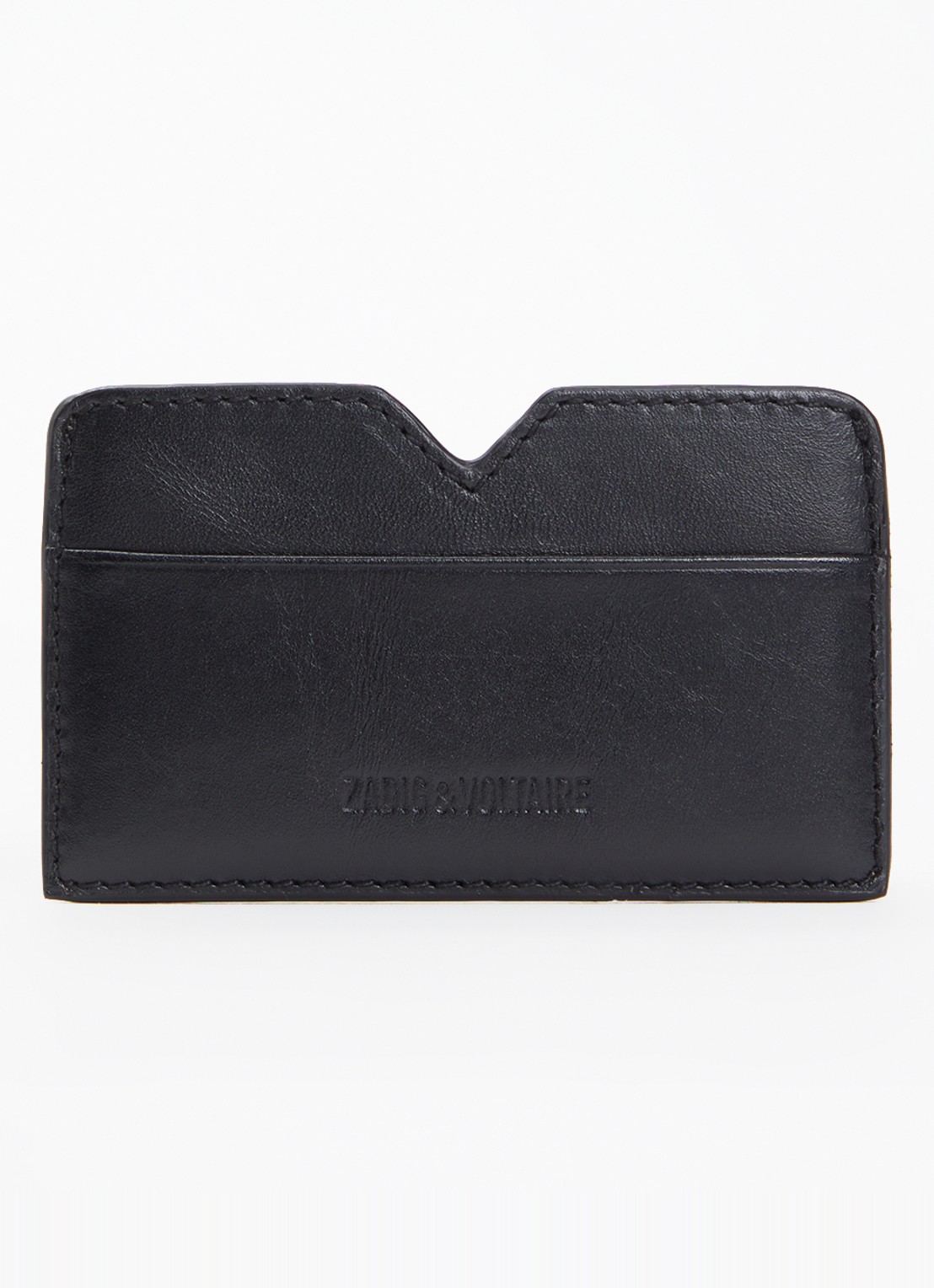 Zadig&Voltaire Multipass pasjeshouder van leer  - voorkant zwart