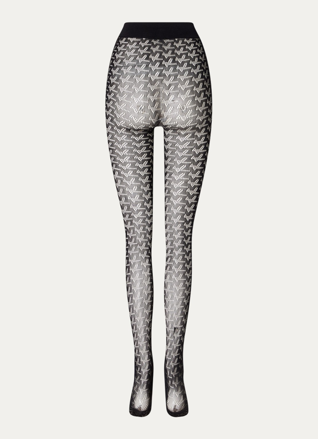 Zadig&Voltaire Naadloze netpanty met logoprint - achterkant 3 zwart