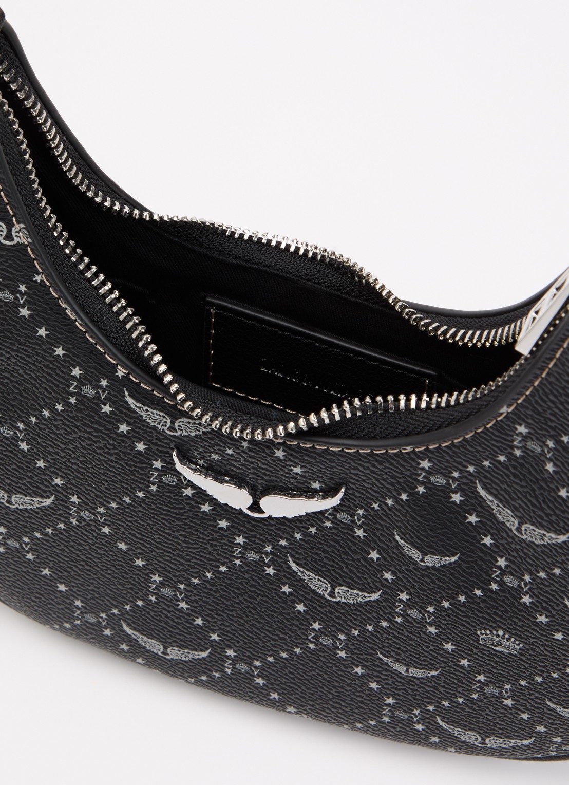 Zadig&Voltaire Night out schoudertas met logoprint - detail 2 zwart
