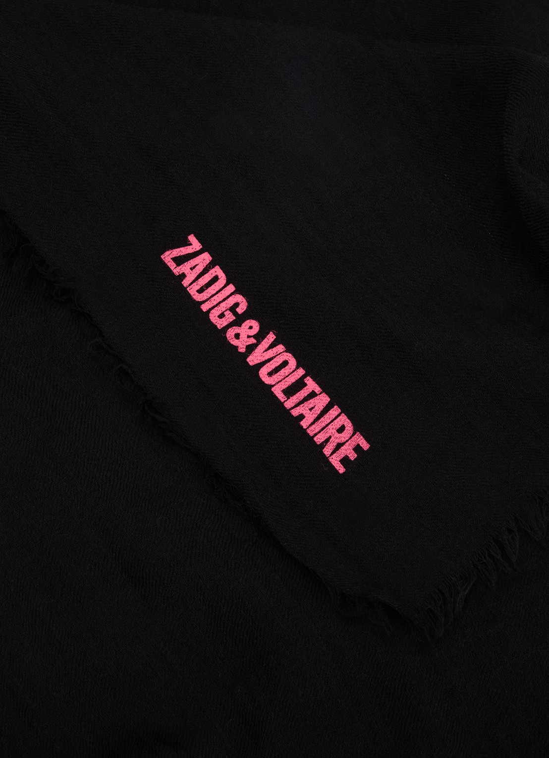Zadig&Voltaire Nuage sjaal van kasjmierblend met logo 200 x 80 cm - detail 3 zwart