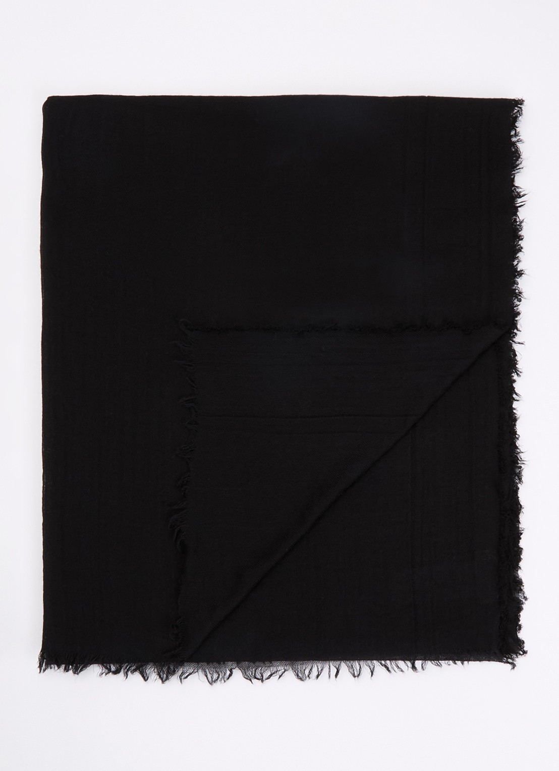 Zadig&Voltaire Nuage sjaal van kasjmierblend met logo 200 x 80 cm - voorkant zwart