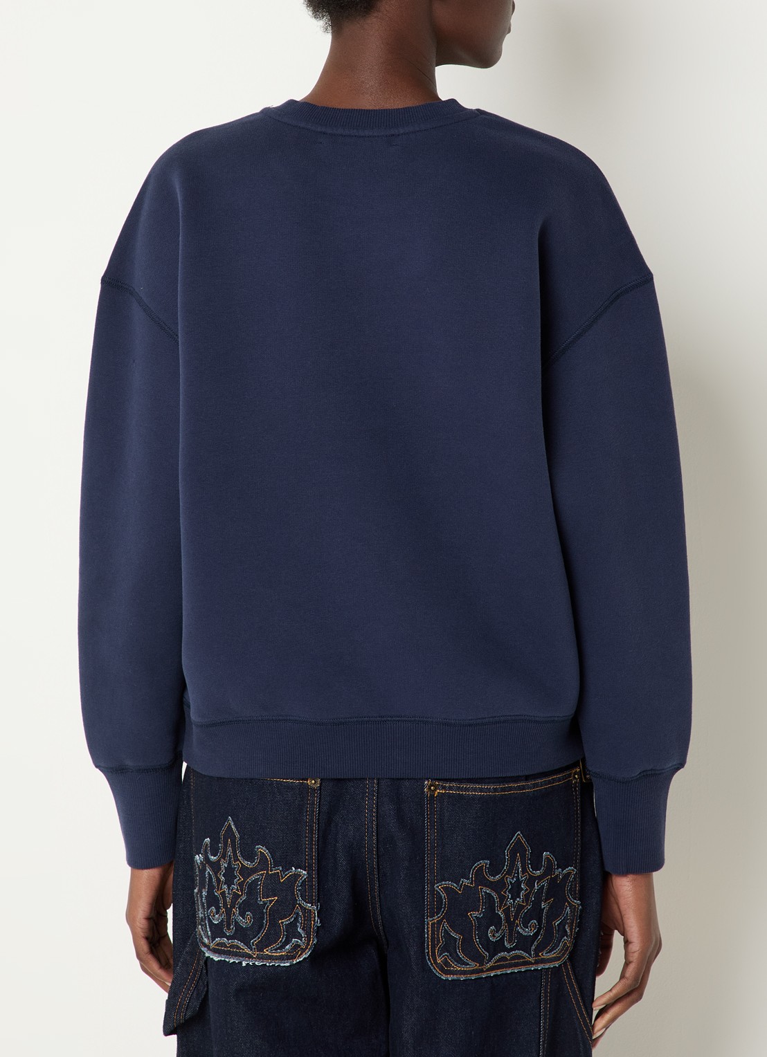 Zadig&Voltaire Olive sweater met logoprint - achterkant 3 donkerblauw