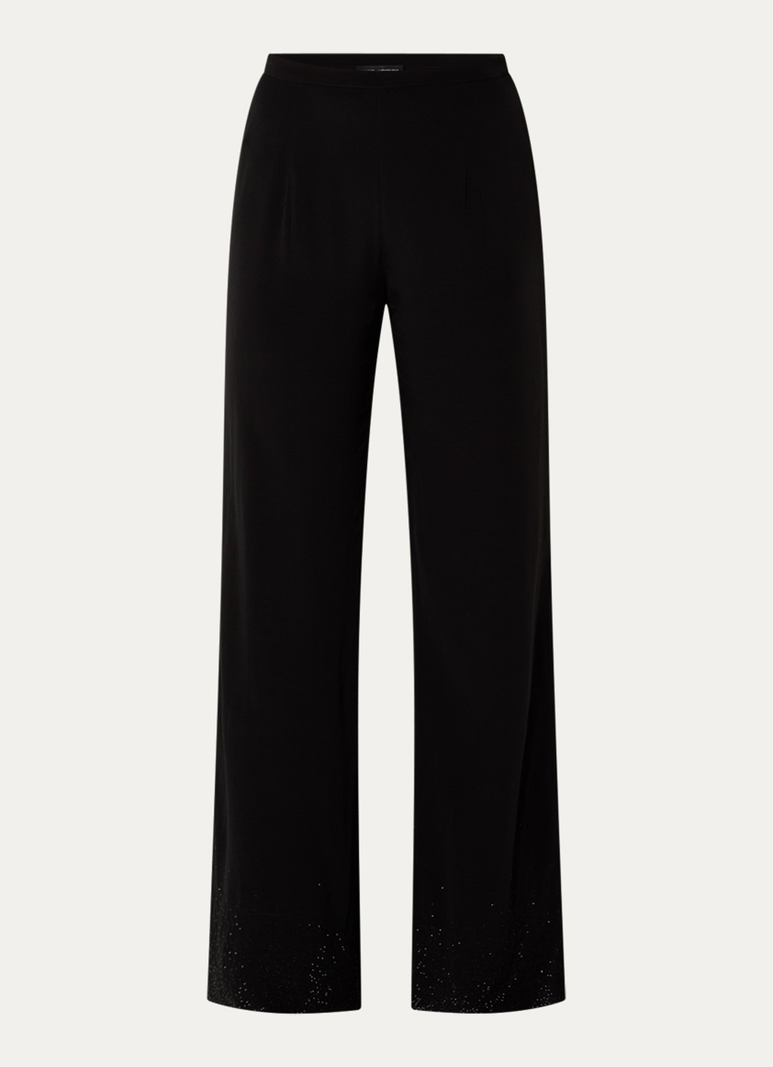 Zadig&Voltaire Papel high waist wide fit pantalon met strass - voorkant 3 zwart