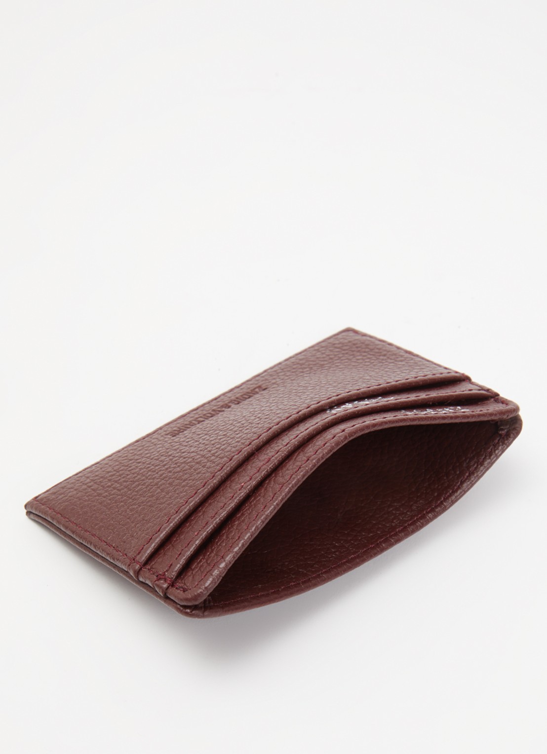 Zadig&Voltaire Pasjeshouder van leer - voorkant 2 bordeauxrood