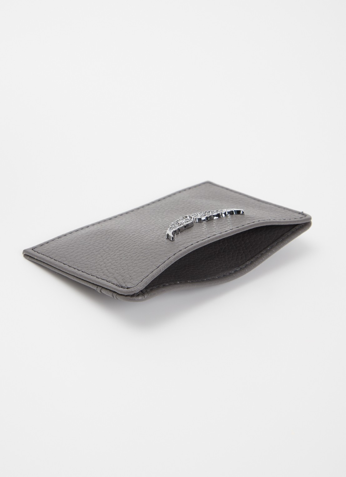 Zadig&Voltaire Pasjeshouder van leer - voorkant 2 grijs