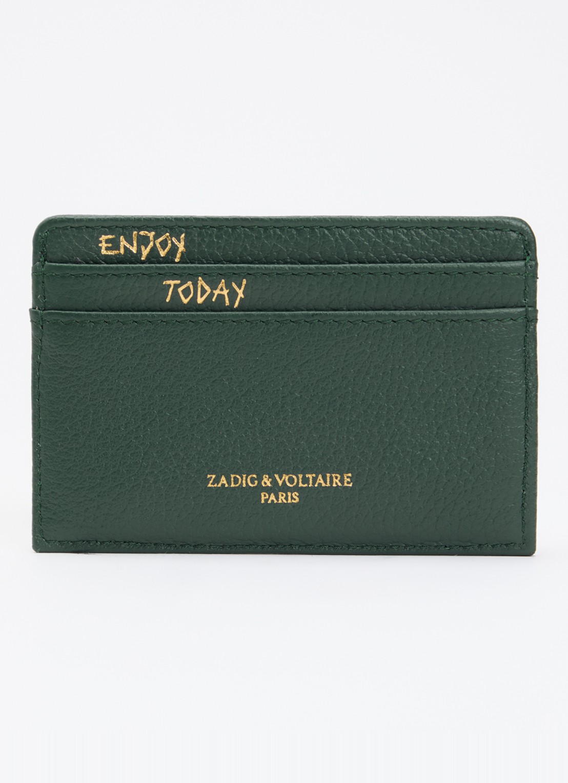 Zadig&Voltaire Pasjeshouder van leer - achterkant 3 donkergroen