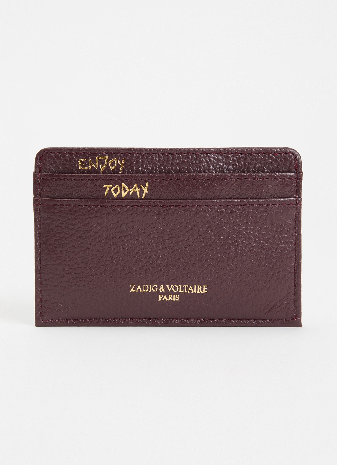 Zadig&Voltaire Pasjeshouder van leer - achterkant paars