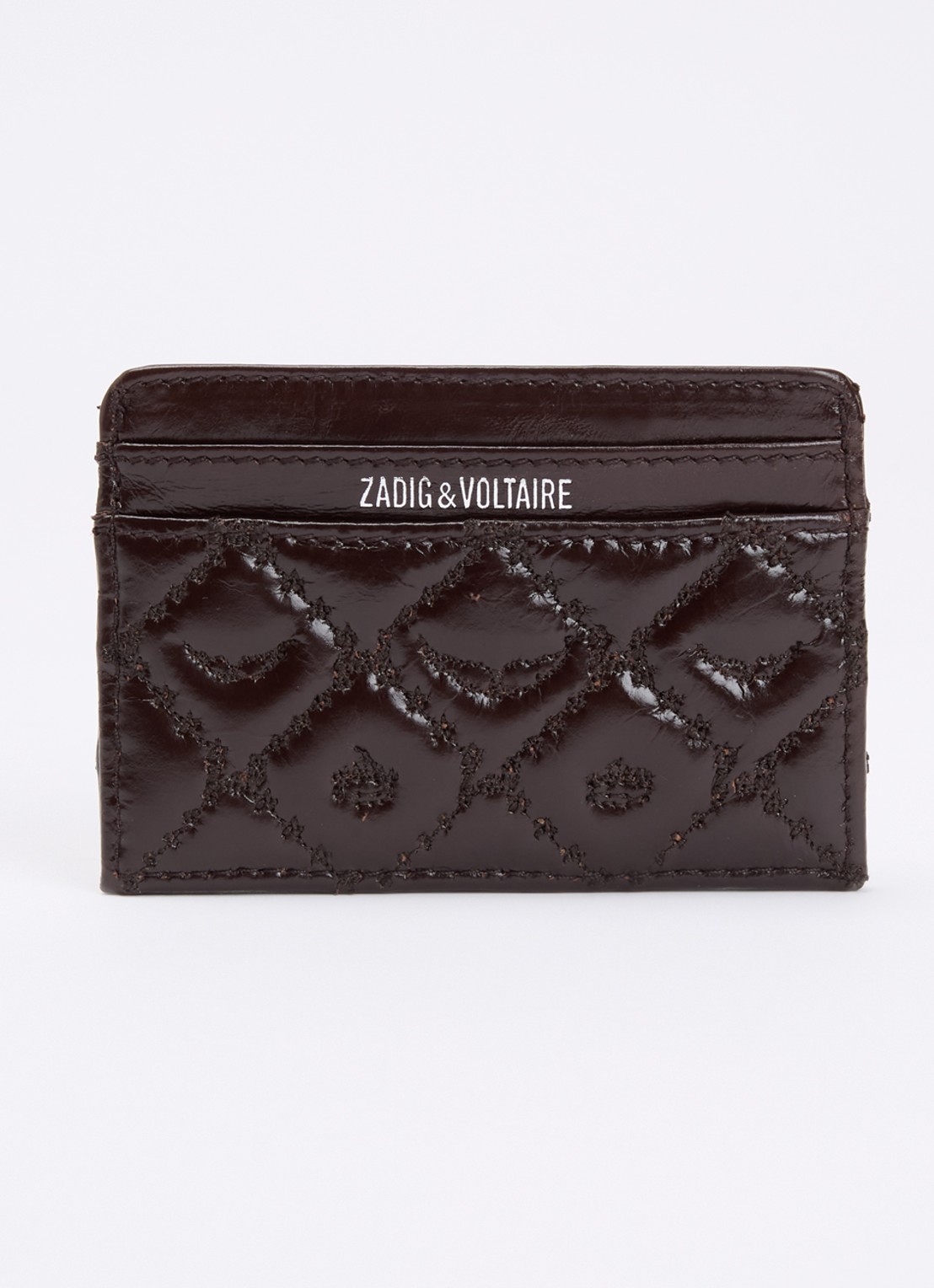 Zadig&Voltaire Pasjeshouder van leer - achterkant bordeauxrood