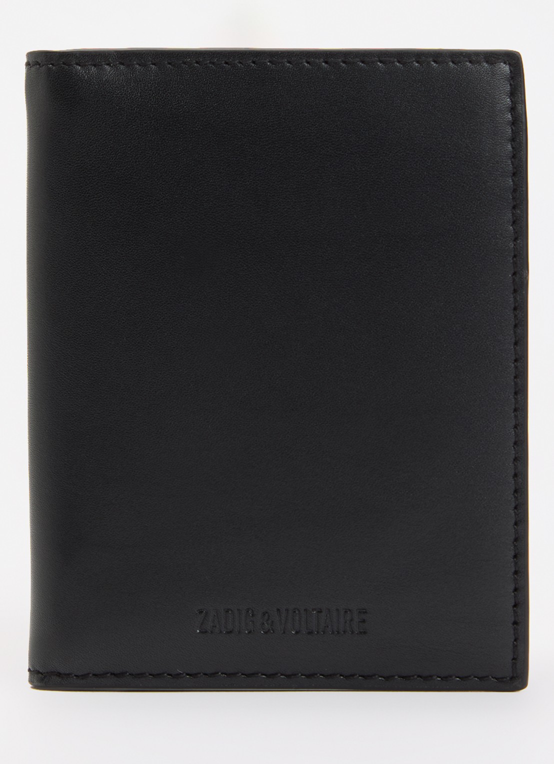 Zadig&Voltaire Pasjeshouder van leer - voorkant zwart