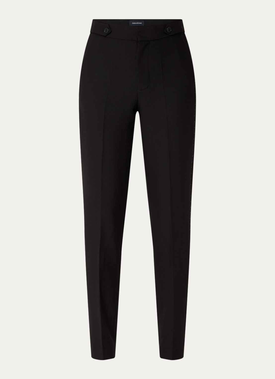 Zadig&Voltaire Penny high wasit slim fit pantalon met steekzakken - voorkant 3 zwart