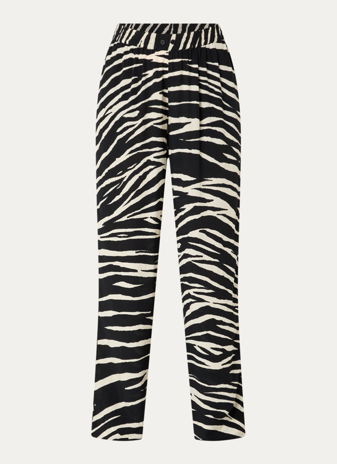 Zadig&Voltaire Pin high waist straight fit broek met steekzakken - voorkant 3 zwart