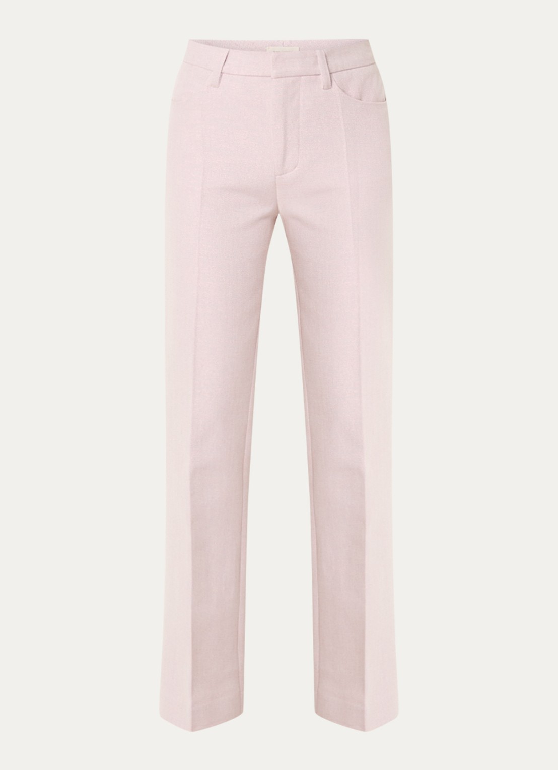 Zadig&Voltaire Pistol high waist straight fit pantalon met lurex - voorkant 2 oudroze