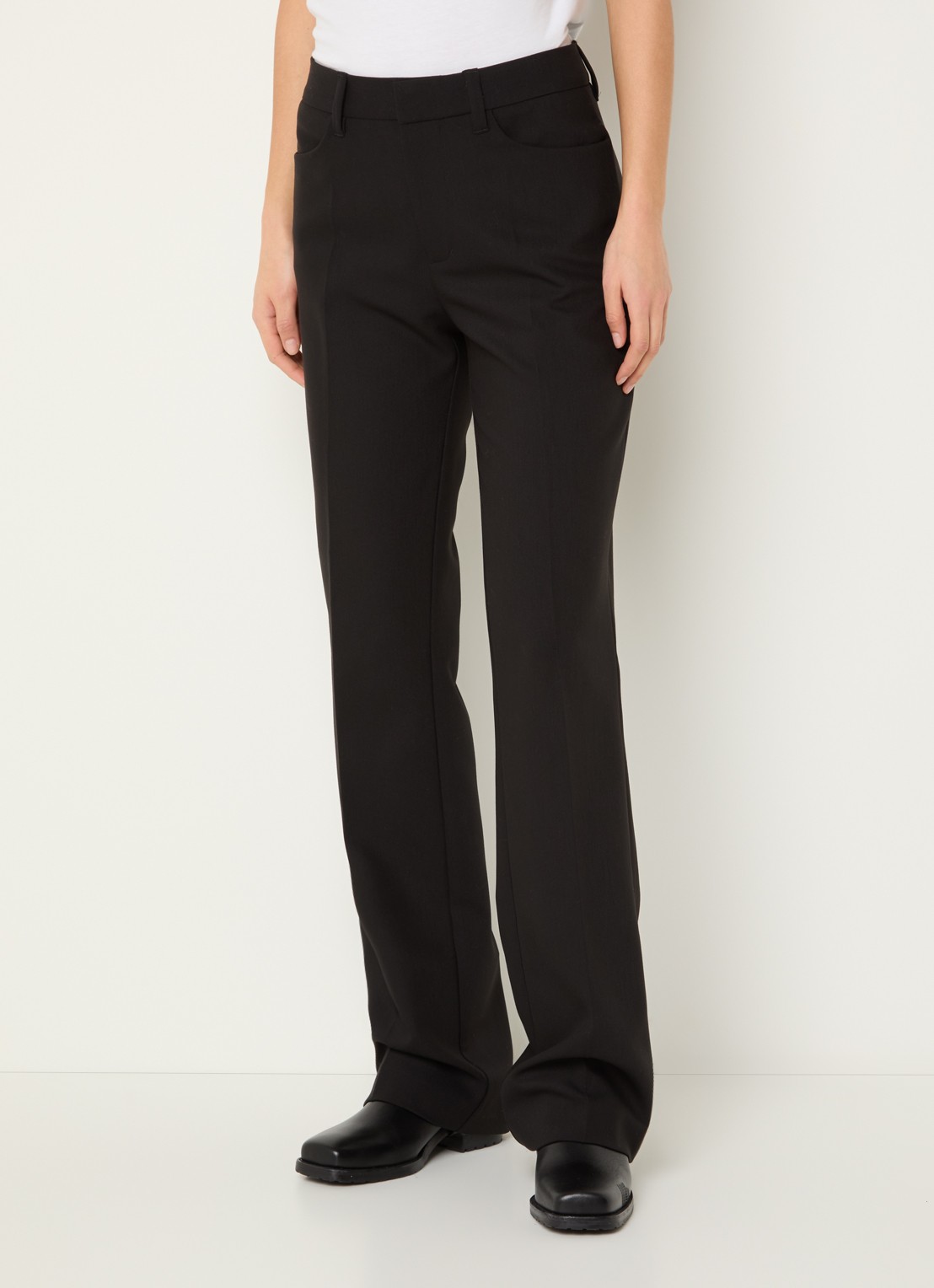 Zadig&Voltaire Pistol high waist straight fit pantalon met steekzakken - detail 4 zwart