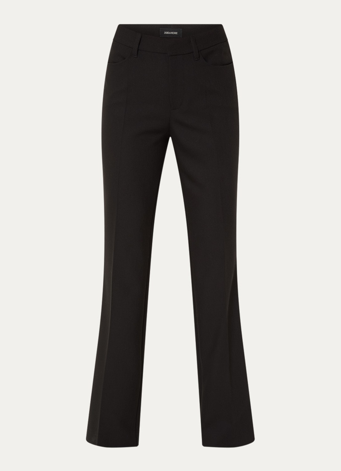 Zadig&Voltaire Pistol high waist straight fit pantalon met steekzakken - voorkant 2 zwart