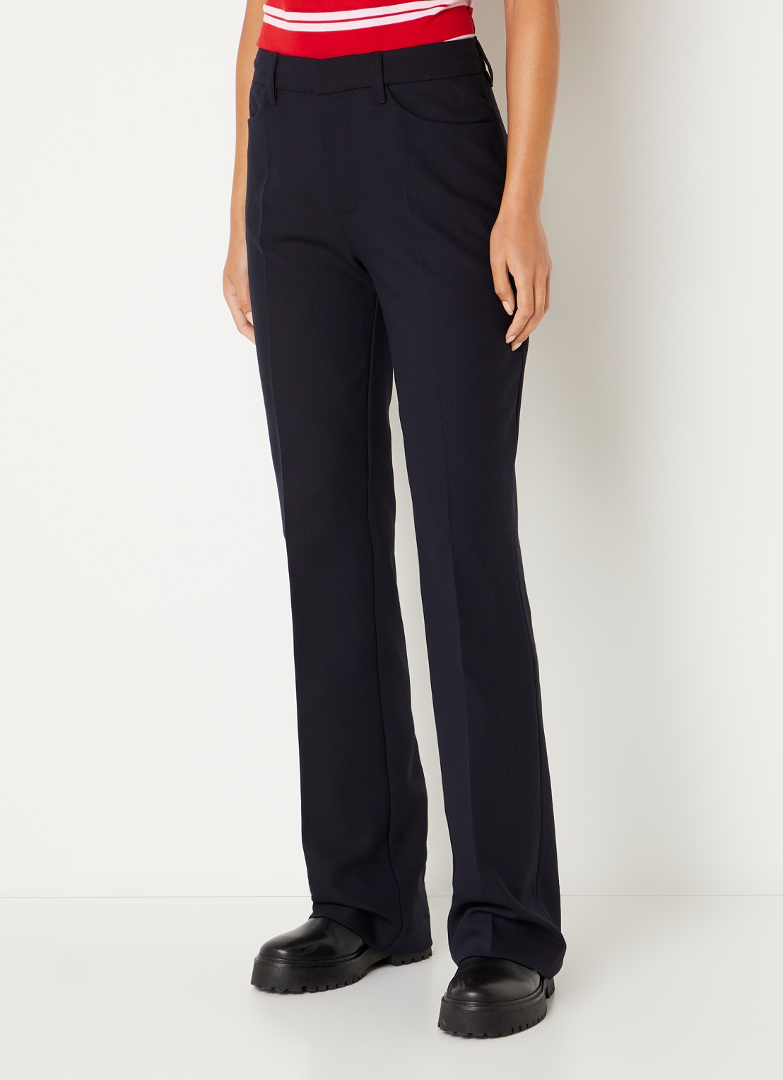 Zadig&Voltaire Pistol high waist straight fit pantalon met steekzakken - detail 3 donkerblauw