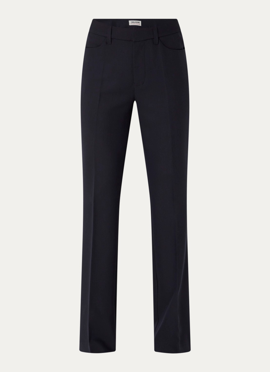 Zadig&Voltaire Pistol high waist straight fit pantalon met steekzakken - voorkant donkerblauw