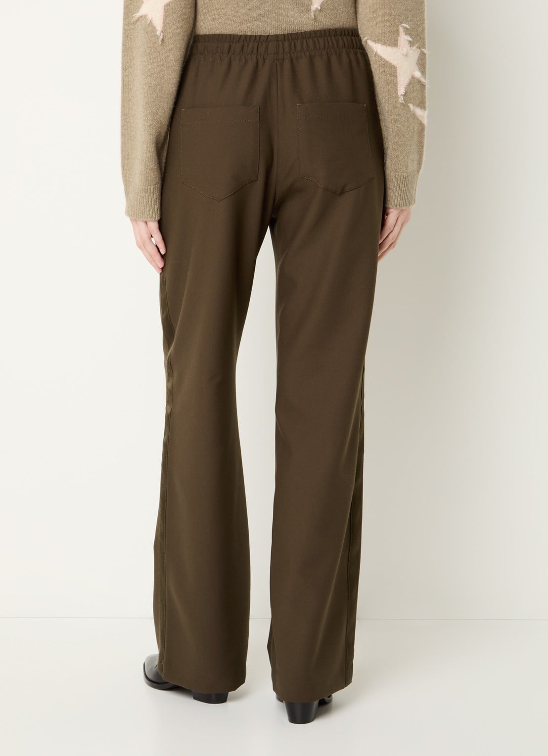 Zadig&Voltaire Poma high waist loose fit joggingbroek met steekzakken - achterkant 4 mosgroen
