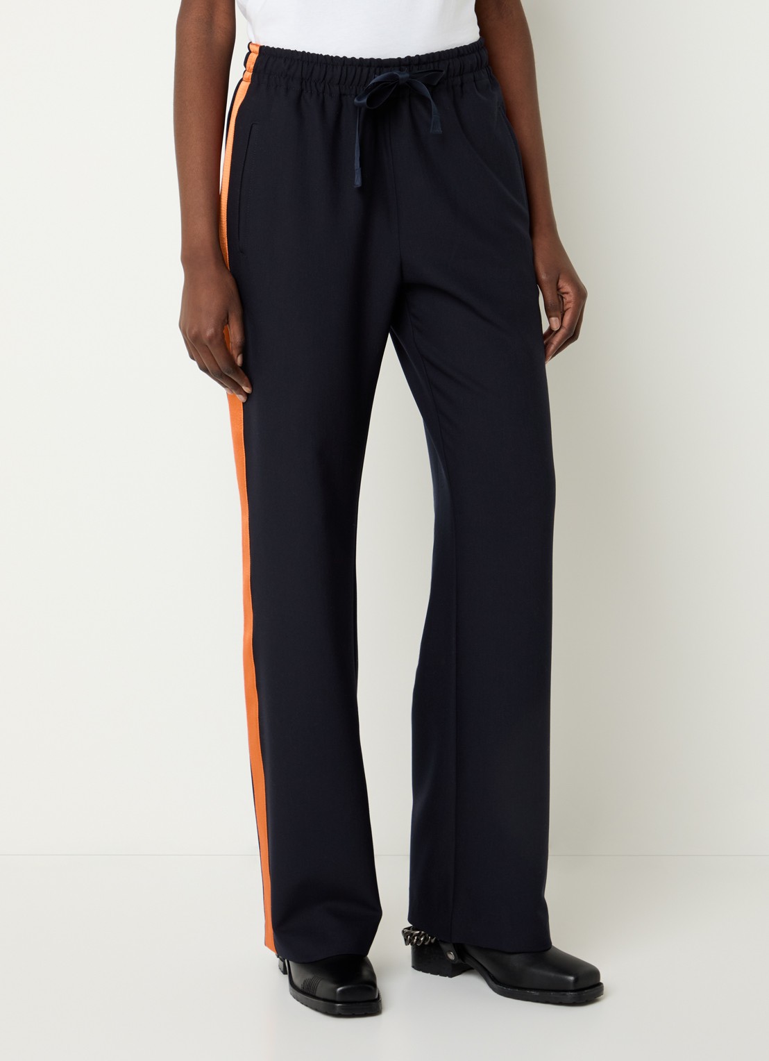 Zadig&Voltaire Poma high waist loose fit joggingbroek met steekzakken - detail 4 donkerblauw